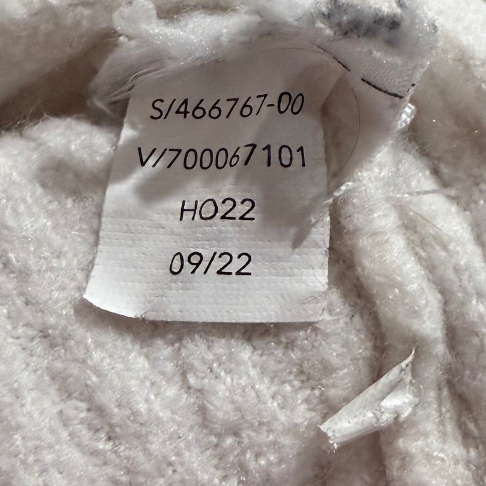 Athleta Felicity Cozy V-Neck Sweater Magnolia White Ribbed Cashmere Blend Large - Picture 5 of 9